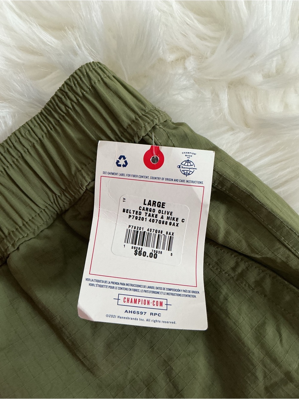 NWT Champion Olive Green Belted Take A Hike Cargo Pants Size Large - Picture 6 of 6
